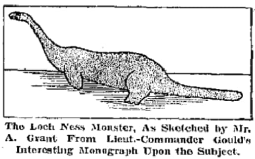 Arthur Grant's sketch of the Loch Ness Monster he saw in 1934