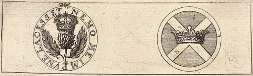 Heraldic symbol of the Scottish' Order of the Thistle'. Public domain image, attributed toWenceslaus Hollar [Public domain], via Wikimedia Commons