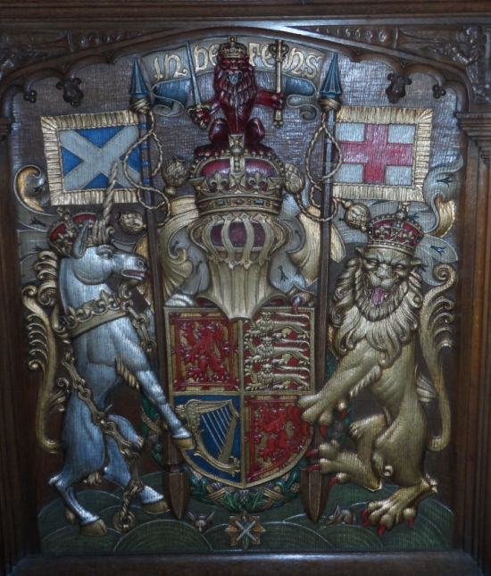 Scottish coat of arms from St. Giles Cathedral in Edinburgh