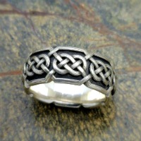 Celtic weave wedding ring, sterling silver