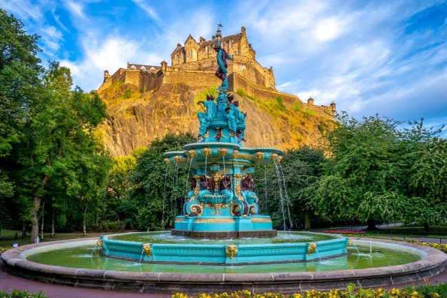 The fully restored Ross Fountain in Edinburgh
