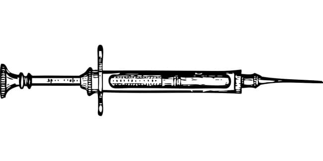 antique hypodermic syringe, black and white sketch antique hypodermic syringe, black and white sketch