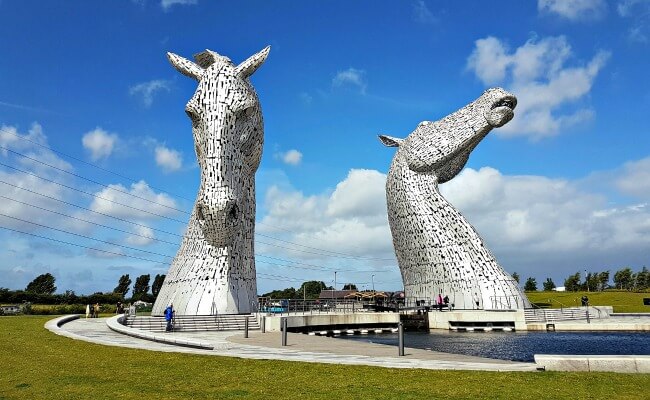 Kelpies in Falkirk, Scottish monument Kelpies in Falkirk, Scottish monument
