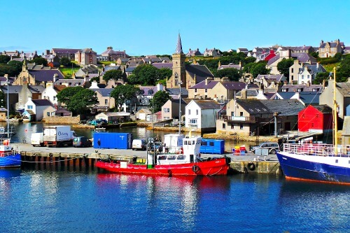 Harbor in Orkney Scotland