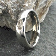 Scottish wedding ring, silver, thistle imprint
