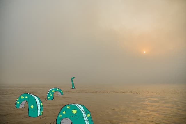 Artistic representation of sea monster Artistic representation of sea monster