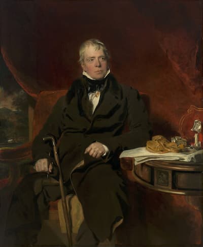 Portrait of Sir Walter Scott, circa 1820's. Public domain image.
