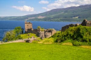 Urquhart Castle with Loch Ness in the background Urquhart Castle with Loch Ness in the background
